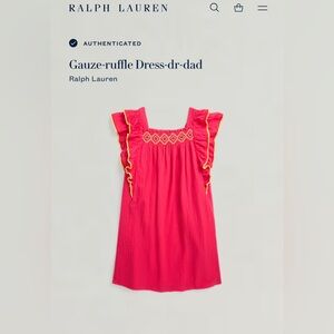 Polo Ralph Lauren Girl's Gauze Ruffle-Sleeve Dress 16